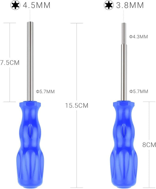 Gamebit Screwdriver Set, Security Screwdriver Bit Set 3.8mm and 4.5mm Perfect fit for Virtual Boy, Opening Nintendo, Sega Consoles and Game Cartridges - Blue