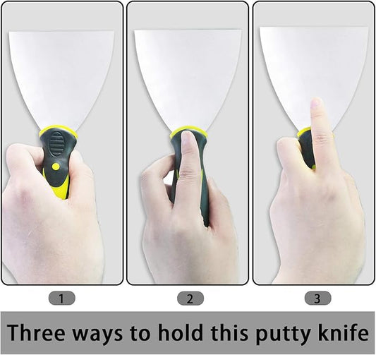 Putty Knife Set, 4 PCS (2,3,4,6 inch) Spackle Putty Knives, Metal Scrapers, Putty Scrapers for Drywall, Putty, Decals, Wallpaper, Baking, Patching and Painting