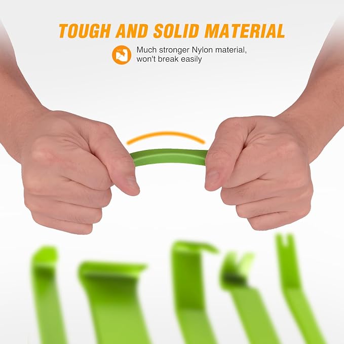 GOOACC 5PCS Auto Trim Removal Tool Kit No-Scratch Tool Kit for Car Audio Dash Window Molding Fastener Remover Tool Kit-Green