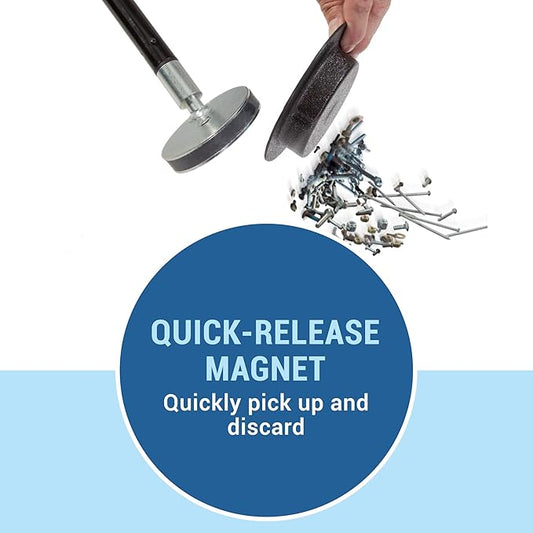 Quick Release Magnetic Pick Up Disk 3 3/8 Inch, Proudly Made-in-The-USA, with Quick Hand Release Magnet Cap. Nook & Cranny Edition of Our Nail Magnet Pickers. Handle Sold Seperately!