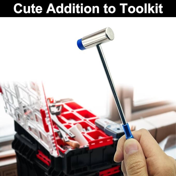Lightweight Small Hammer for Toy Building Projects, Plastic Head and Metal Head, Small Size Craft Hammer for for Ladies and Children, Jewelry, Watch, Tuning, Woodworking, DIY, Leather