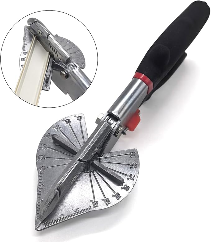 Multi Angle Miter Shear Cutter Hand Tools,45-135 Degree Adjustable Angle Scissors Trim Shears Tools (Black)