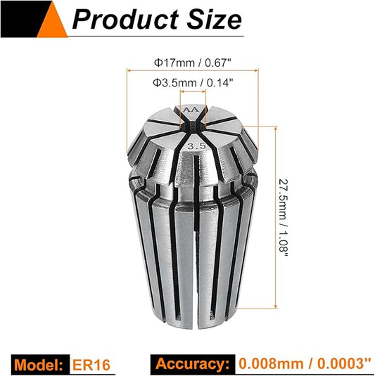 HARFINGTON Spring Collet Chuck ER16 3.5mm 65Mn Spring Steel Precision Router Collets for CNC Engraving Milling Lathe Tool