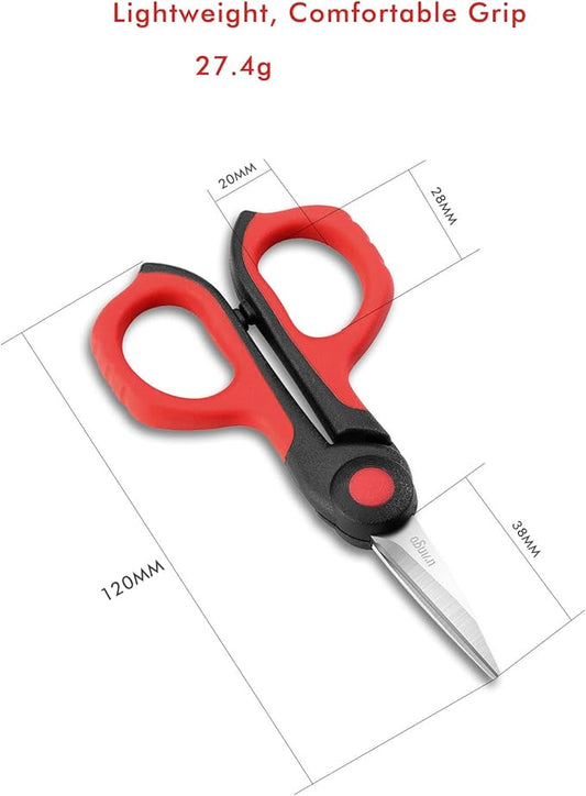 LIVINGO 4.5??Small Sharp Embroidery Scissors, Precise Detail Pointed Tip Stainless Steel Shears for Cutting Fabric, Needlework Thread Yarn Craft Sewing, Scrapbook, Paper, 2 Pack Red/Black