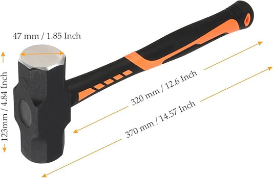 4PCS 4LB Sledge Hammer, 14.5 Inch Club Hammer with Forged Steel Head & Fiberglass Handle, Drilling Crack Hammer for Camping, Removing