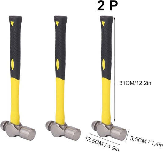 3 Pack 32 ounce Ball Pain Hammer, metal Ball Peen Hammer with soft anti slip handles, perfect for maintenance, use, camping
