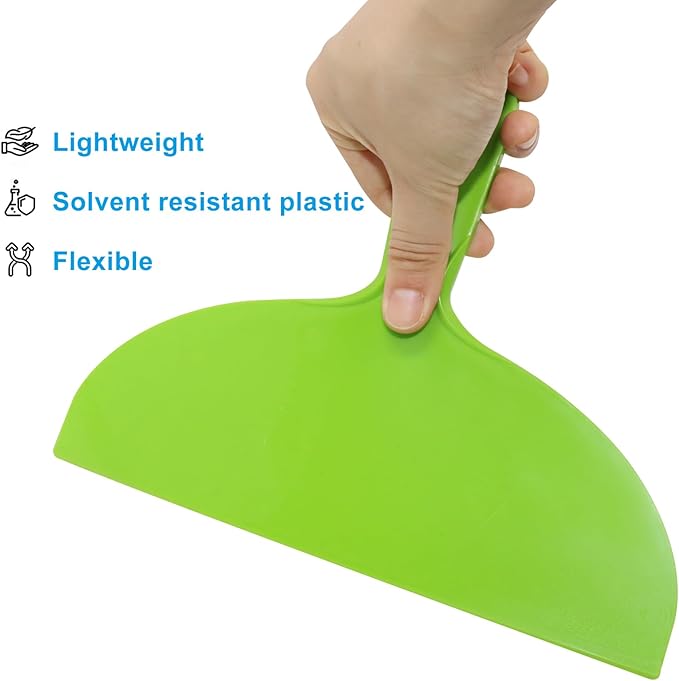 3 Pcs Plastic Putty Knife Scraper Set, 10 Inch Flexible Spackle Knife for Drywall Finishing, Plaster Scraping, Patching and Painting, Decals and Wallpaper Removal