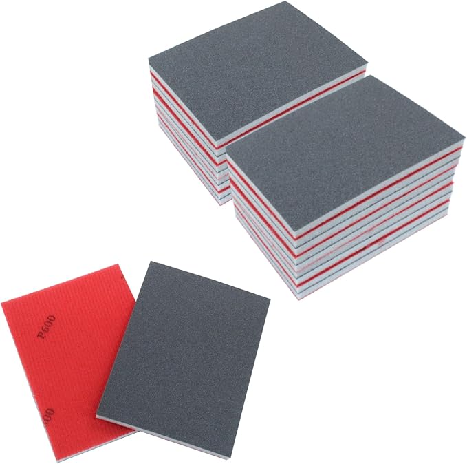 20Pcs 600 Grit Sanding Sponge, 4" x 3" Soft and Cozy Sponge Wet Dry Sandpaper, Ultra Fine Grit Sanding Sponge for Smooth Finishing