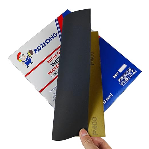 400 Grit Sand Paper, 9 x 11 Inch, 10 Pcs Wet Dry Sandpaper Sheets, Silicon Carbide for Wood, Metal, Automotive Sanding and Polishing, Waterproof and Durable