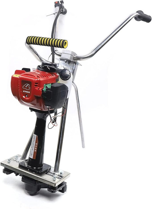 Eapmic Gas Powered Concrete Screed Engine, 4-Stroke 1.2HP 35.8CC Concrete Wet Screed Machine Heavy Duty Stainless Steel Frame Concrete Surface Finishing Vibra Tool Without Leveling Board
