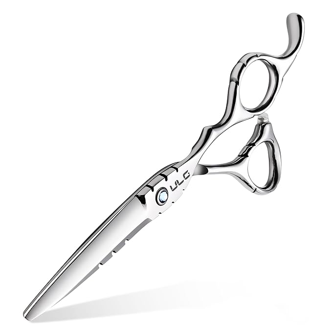ULG Hair Cutting Scissors 6.7??Shark Series, 100% Japanese Stainless Steel Ultra Sharp, Concave Blade Barber Shears, Ergonomic Offset Handle, Professional Salon Haircut Scissors for Home & Salon Use