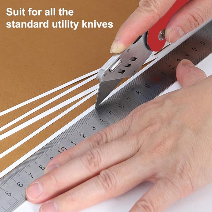 Vickay Utility Knife Blades, SK5 Steel Heavy Duty Box Cutter Refills with Plastic Case竊똕tandard Size Razor Blades for Most Standard Utility Knives