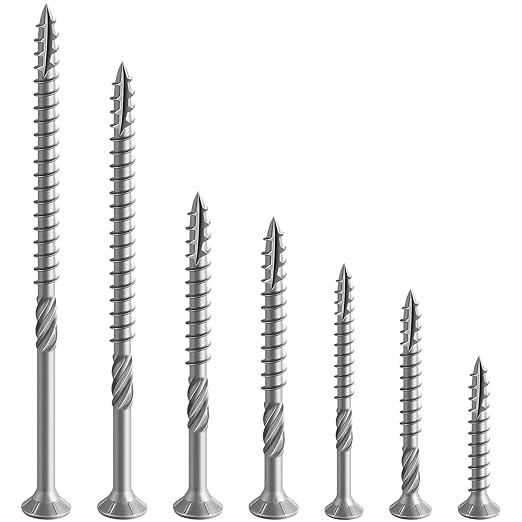 #10 * 4" 304 Stainless Steel Deck Screws, (287pcs) 5 lbs.Exterior Wood Screws, Rust Resistant Epoxy Coated, Bronze, T20 Star Bit