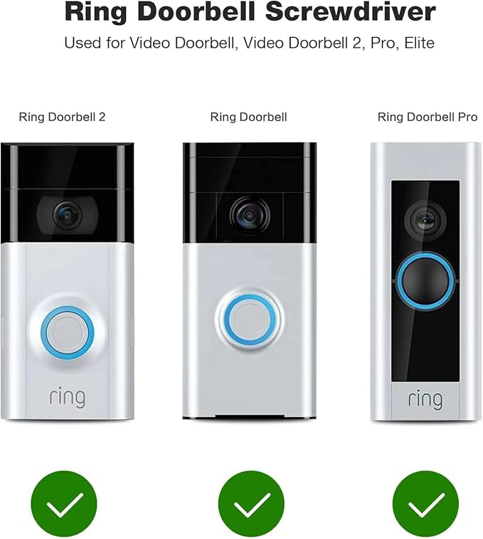 Battery replacement and WiFi password reset T6 T15 circular screwdriver head set, suitable for all circular video doorbell models (blue) gift of 20 original specification screws.