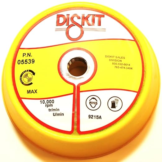 Sanding Pad 05539: Firm, 5", J Hook, Center Water Feed, Slant Profile, 5/8-11 Female