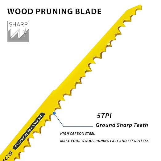GoYonder 9 Inch 5TPI Reciprocating Saw Blade Wood Pruning Blade for Tree Pruning, Wood Saw Blades (5-Pack)