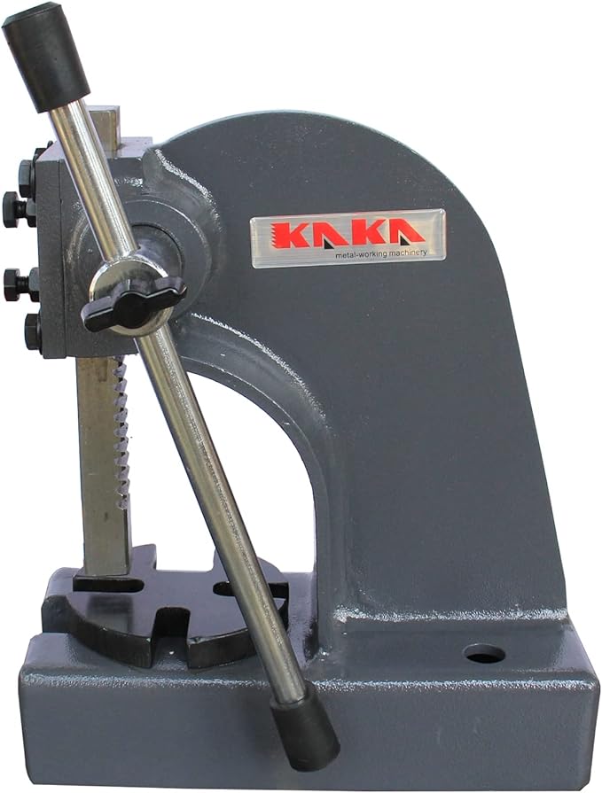 KAKA INDUSTRIAL Arbor Press, 2-Ton Capacity Manual Arbor Press, 7-Inch Height with 4-Position Plate, Portable Hand Press for Bearing Installation, Metal Bending, and Workshop AP-2