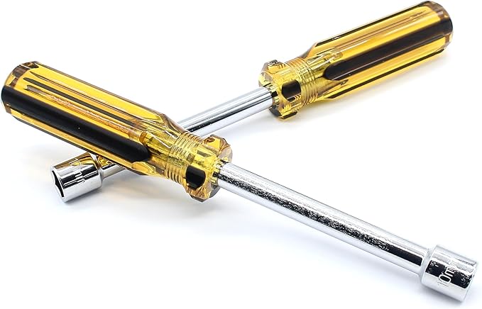 2Pcs 10mm Socket Wrench Screwdriver, Hexagon Nut Driver with Steel Cushion Grip for Easy Hand-Making and Repair Projects
