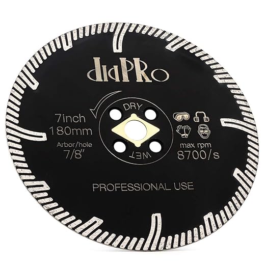 Diamond Granite Blade 7" for Cutting and Grinding Granite Marble Porcelain Tile (7"-1pc)…