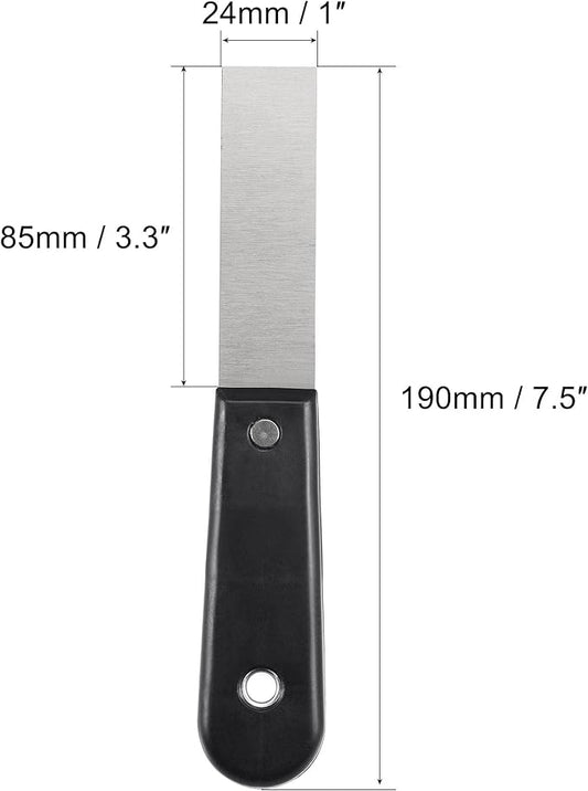 uxcell Putty Scraper 1" Spatula Drywall Repair Spreader Stainless Steel Blade Black Handle 4Pcs