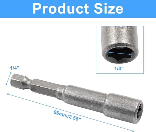 Litoexpe 10 Pcs 1/4 Inch Hex Magnetic Power Hex Nut Driver Magnetic Extension Socket Drill Bit Set, Quick Change Socket Nut Impact Driver for Electric Drill