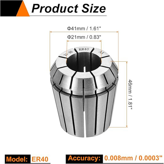 HARFINGTON Spring Collet Chuck ER40 21mm 65Mn Spring Steel Precision Router Collets for CNC Engraving Milling Lathe Tool