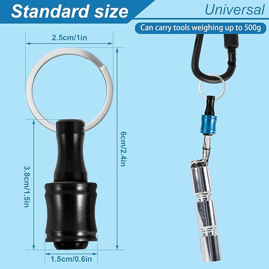 24Pcs Drill Bit Holder 1/4 Inch Hex Shank Drill Bit Keychain Portable Quick Change Drill Bit Extension Bar for Most Electric Hand-held Screwdrivers Drill Bit (Colour, 24pc+Black climbing)