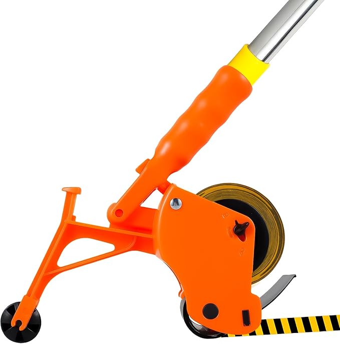 Heavy-Duty Floor Tape Applicator - Manual Push Tape Marking Tool for Driveway, Warehouse, Aisle & Sports Courts | Non-Slip Grip, Adjustable Pressure, Reusable Tape Roller (Includes 3 Refill Rolls)