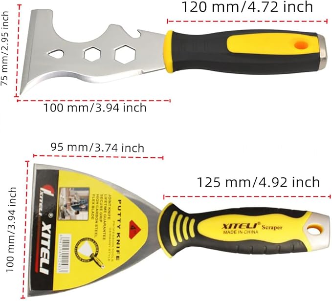 2Pcs Putty Knife Set, Spackle Knife, Paint Scraper, Scraper Tool, Paint Scrapers for Wood,Metal Scraper, Perfect For Repairing Drywall, Removing Wallpaper, Mud, Plaster Scraping