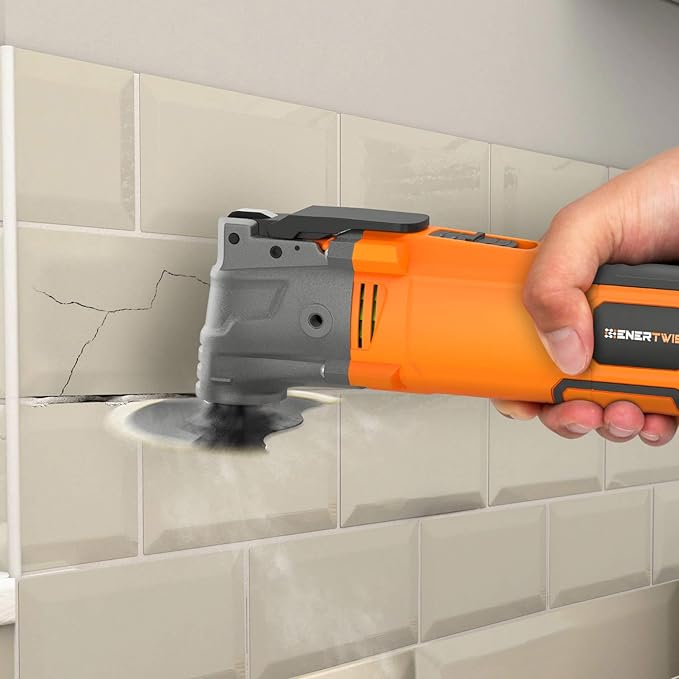 ENERTWIST Oscillating Tool, 4.2 Amp Oscillating Multitool Kit with 5째 Oscillation Angle, 6 Variable Speed, 31pcs Saw Accessories, Auxiliary Handle and Carrying Bag, ET-OM-500