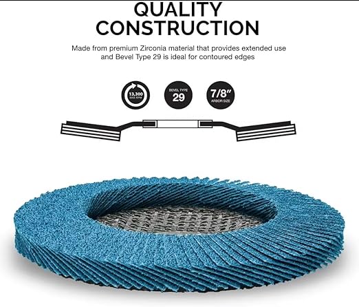 SIGNI 10-Pack Premium Zirconia Abrasive Flap disc for Angle Grinder Grinding Metal Steel (4.5 inch T29 Mixed grit)