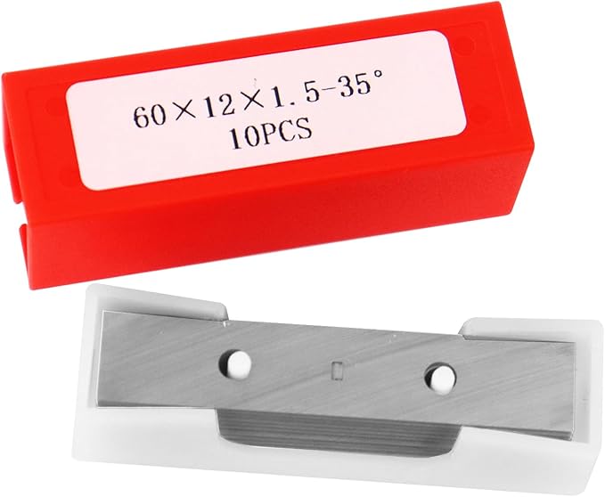 2-3/8"(60MM) Carbide Paint Scraper Blade, 10Pcs Double-Edged Reversible Replacement Heavy Duty Blades, Fit for TJATSE, Oneida Air, Warner100X Scraper, for Paint, Wood, Glue and Concrete