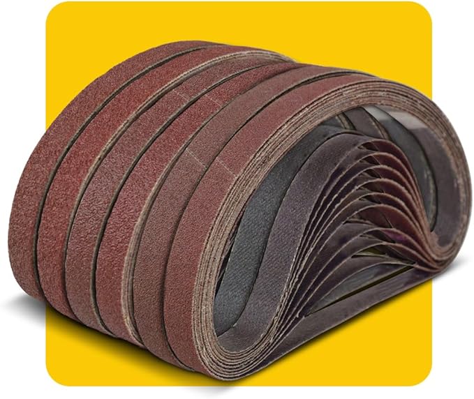 1/2x18 1/2 x 18 Inch Sanding Belt Pack 1/2-Inch x 18-Inch,60 Pcs(10 Each of 40 60 80 120 150 240 Grits) Aluminum Oxide for Sander