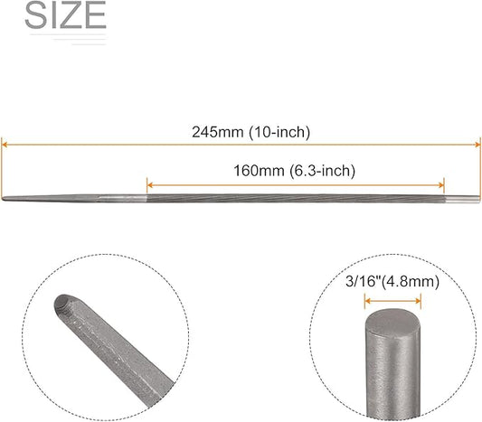 HARFINGTON Chainsaw File, 3/16"(4.8mm) Round Sharpening Hand Files Tool with Spiral Cut for Chain Chainsaw Sharpening, Grinding