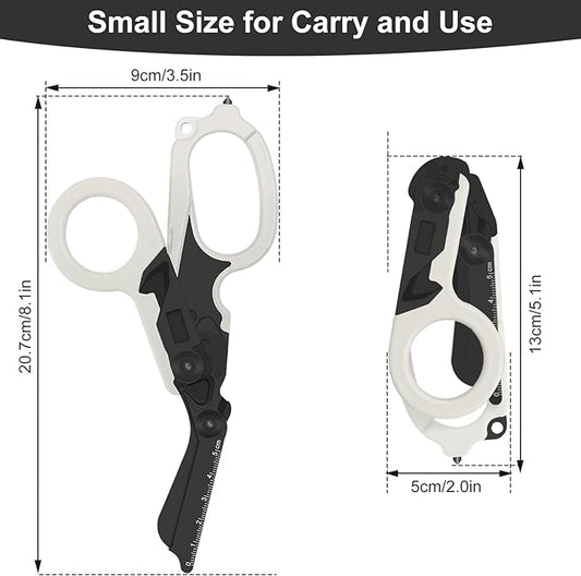 6in1 trauma shears - emergency responders, outdoor emergencies scissor, medical staff, and outdoor camping scissors, ttrauma scissors (Luminous Black)