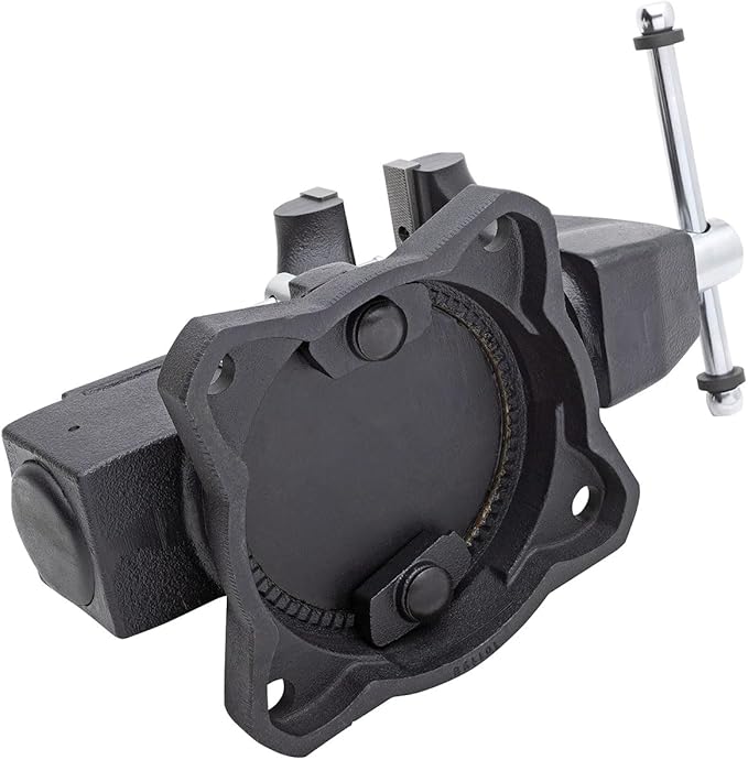 Yost HD550-C Heavy Duty 5-1/2 Inch Mechanics Work Bench Vise | Heavy Duty Woodworking & Metal Work Table with Secure Grip Swivel Base | 60,000 PSI Casting Iron Material with Extra-large Anvil Surface