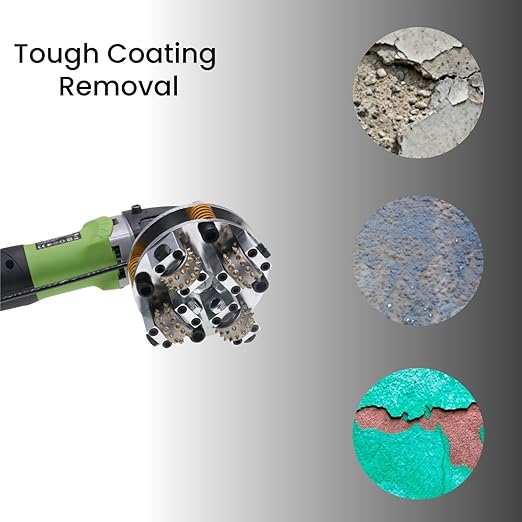 6 Inch Bush Hammer Disc for Coating Removal Stone Texturing, 4 Pieces 30 Tips Roller (5/8"-11 Threaded)