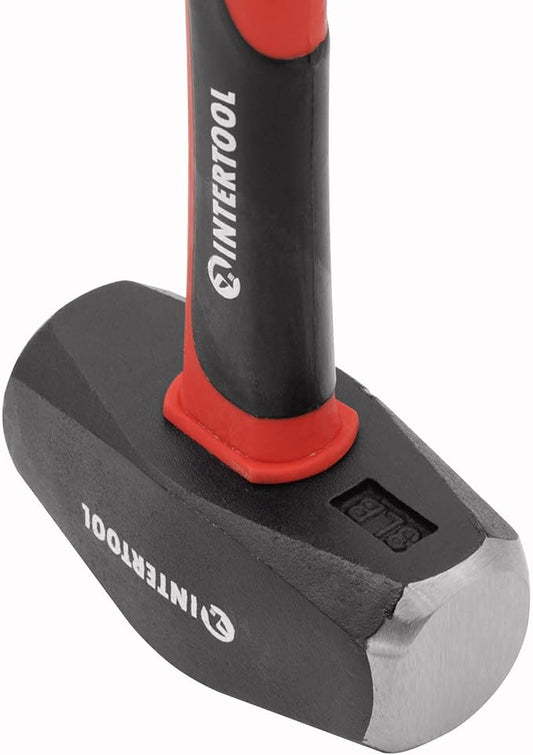 INTERTOOL 3 lbs Small Sledge Hammer | Drilling/Crack Mini Sledgehammer with Heavy-Duty Steel & Shock Absorbing Non-Slip Fiberglass Handle | HT08-0246