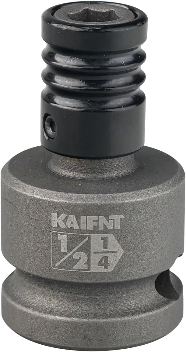 K352-007 1/2-inch Drive to 1/4-inch Hex Bit Holder Socket, 1/2"DR to 1/4"H Quick Change Impact Adapter