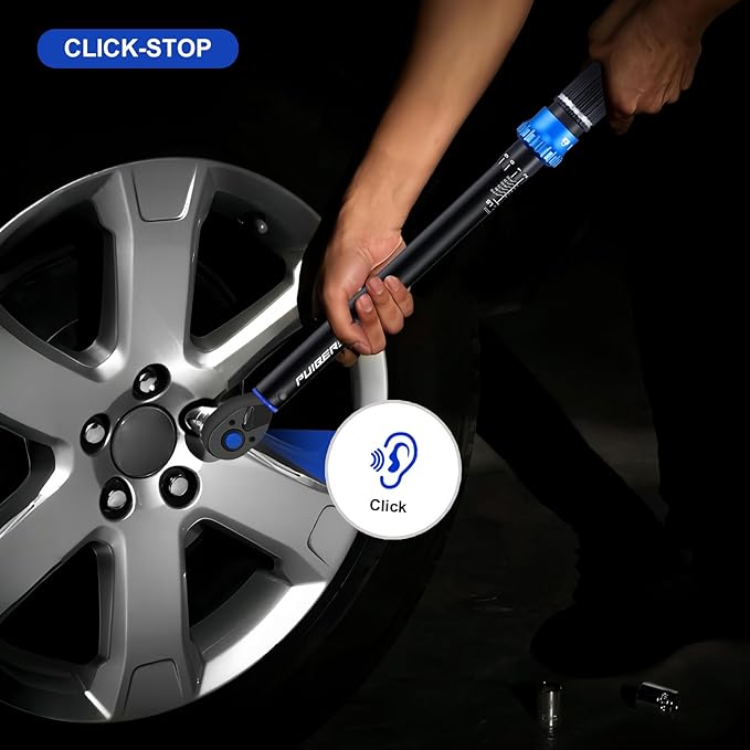 1/2 3/8 inch Drive Click Torque Wrench Set,2 Pcs Torque Wrenches 10-170 FT.LB/13.6-230.5Nm,10-110 FT.LB/13.6-149.2Nm,짹3% High Accuracy Torquimetro for Bike, Moto and Car Repair
