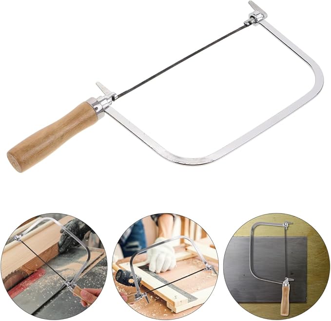 Gadpiparty Coping Saw, Wooden Handle Hand Saw Tool for Woodworking, Essential Hand for DIY Enthusiasts & Outdoor Use