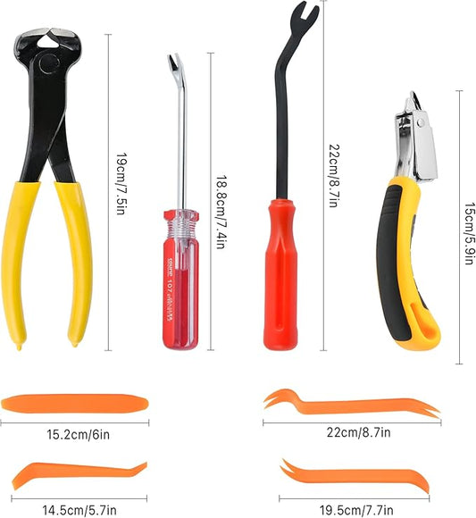 8 Pcs Upholstery and Construction Staple Remover, Tack and Nail Puller for Easily Removing All Kinds Staples, Carpet Remover for Furniture Floor Photo Frame Carton
