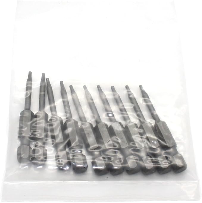 TEMO 10 pc T15 Torx Star Head Screwdriver Bit Set, S2 Steel 6 Point T-15 Reduced Round Shaft Screwdriver Insert Bits Hex Shank