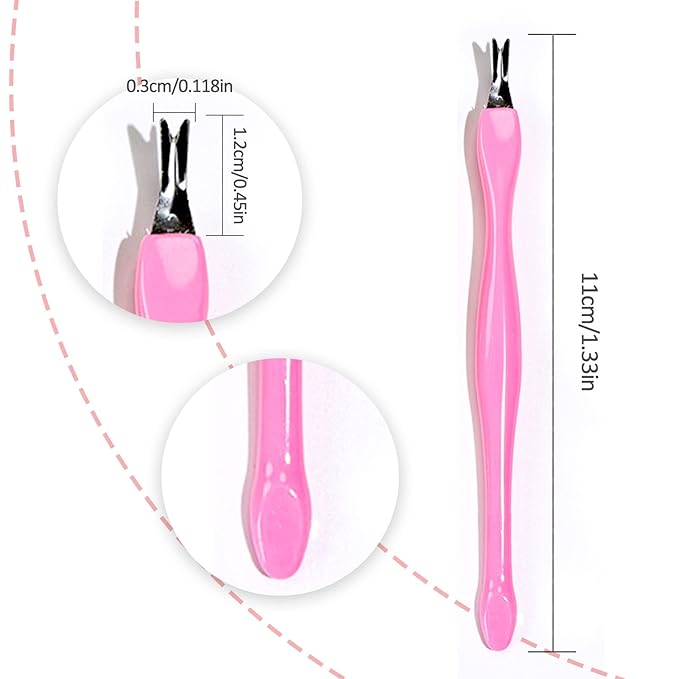 Cuticle knife Trimmer, 24 Pack Cuticle ForkTrimmer Nail Cuticle Remover Trimmer Pusher Dead Skin with Double Head V-Shaped Fork Manicure Pedicure Cleaner Care Tools for Home and Nail Shop (P)