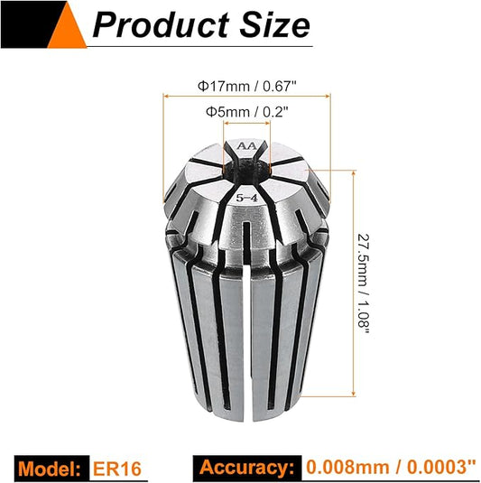 HARFINGTON Spring Collet Chuck ER16 5mm 65Mn Spring Steel Precision Router Collets for CNC Engraving Milling Lathe Tool