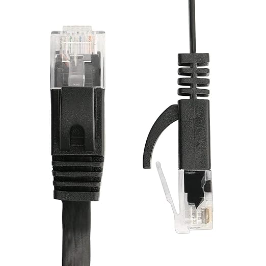Jadaol Cat 6 Ethernet Cable 20 ft, 10Gbps Support Cat8 Cat7 Network, Flat RJ45 LAN Patch Cable, High-Speed Wired Internet Cable for Router, Modem, Switch, Gaming Consoles, PC, Streaming Devices, Black