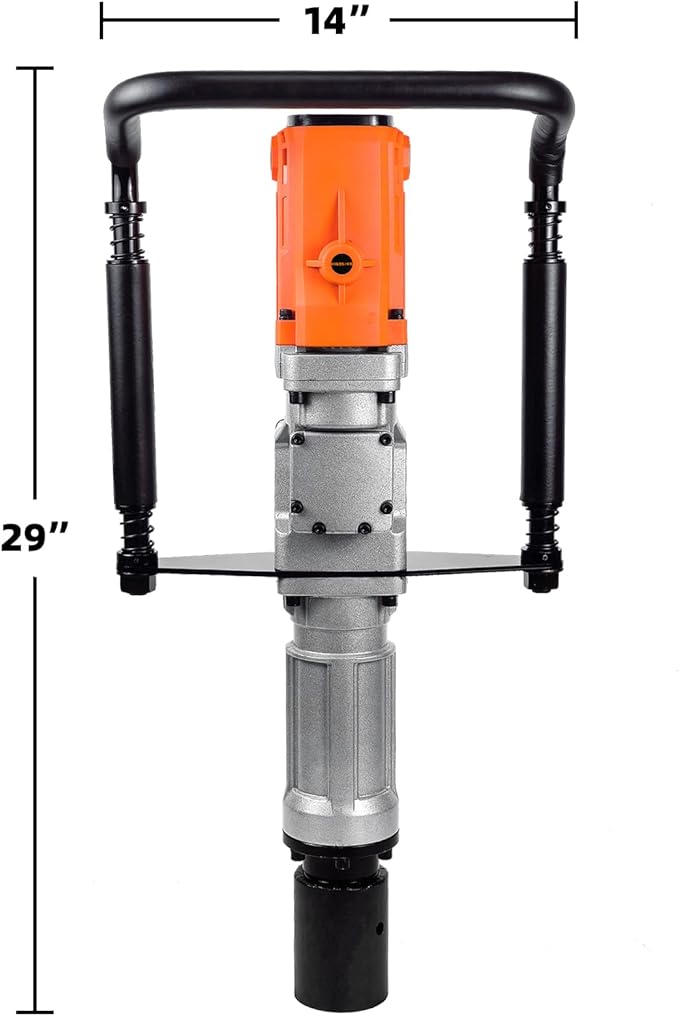 2200W Electric T Post Driver ??110V Handheld Pile Driver Hammer for Fence Post, Farm, Construction Site with 55mm, 70mm pile sleeve, Ideal for Metal Fencing, Landscaping, and DIY Projects