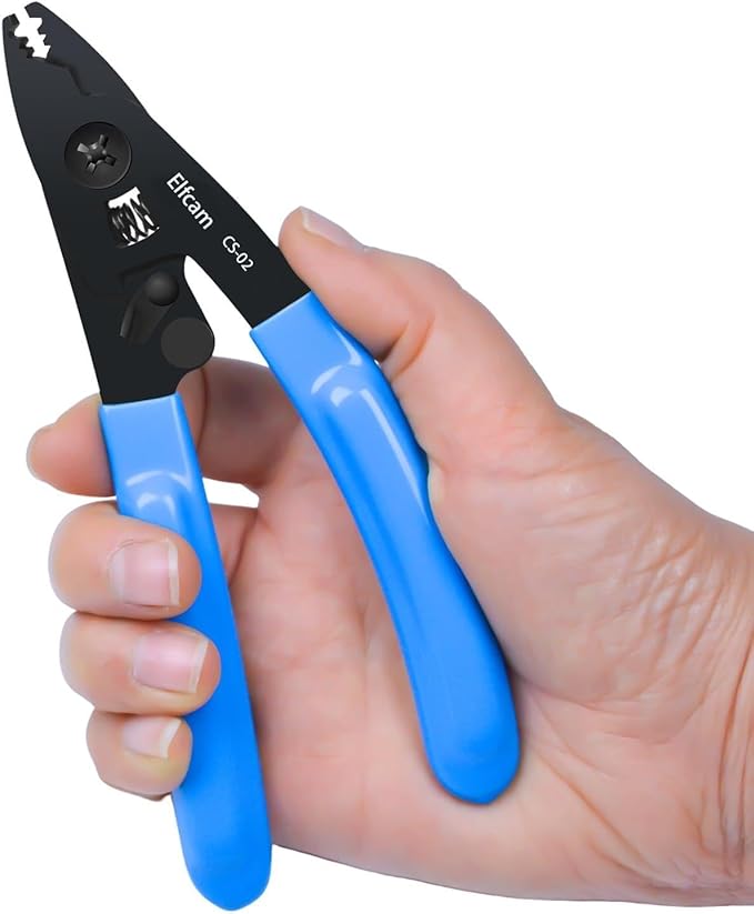 Elfcam짰 - 3 Cut Stripper, FTTH Stripping and Stripping Tools for 2 Sheaths of 125關m to 900關m Fibre Once, CS-2