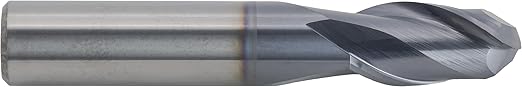 CME 5 pcs Micrograin Carbide End Mills, Ball Nose, TiAlN Coated, 1/2" Mill Diameter, 1" Length of Cut, 3" Overall Length, 2 Flute, Center Cutting