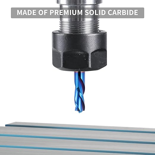 Downcut Spiral Router Bit 3-Flute with 1/2??Shank, 1/2??Cutting Diameter, 1-1/4??Cutting Length, Carbide CNC Router Bits End Mill for Wood Mortises Carving Engraving(3 Inch OVL)